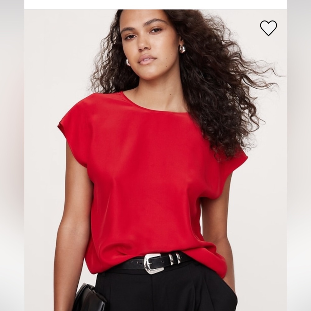 Banana Republic essential silk Elegant Red Women's Top